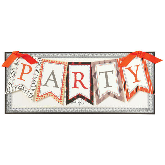 Halloween Party Banner Diecut Invitations